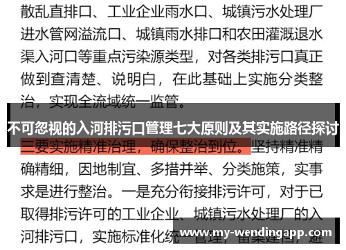 不可忽视的入河排污口管理七大原则及其实施路径探讨 不可忽视的入河排污口管理七大原则及其实施路径探讨